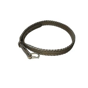 DunDee Full Grain Cowhide Unisex Belt Metallic Whip Stitching Sz 32